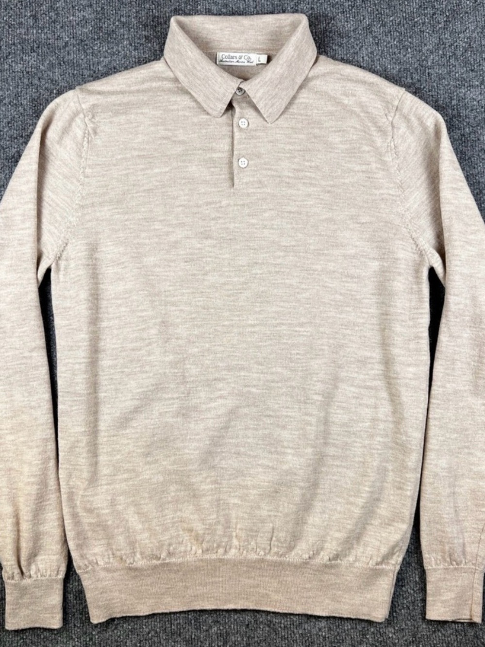 Light Beige Collars & Co. Polo Sweater